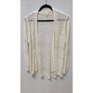Candie's Ivory Sheer Crochet Knit Cardigan